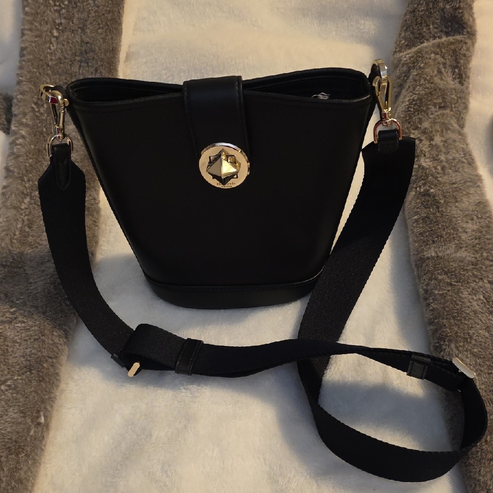 Kate Spade Black Crossbody Bag with Gold Accents